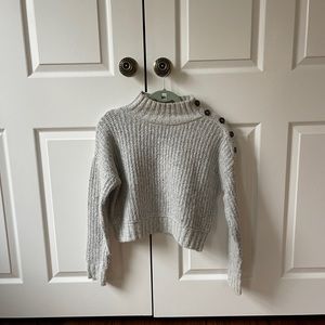 jessica simpson turtleneck sweater with buttons on sleeve
